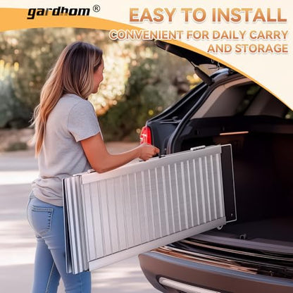 Portable Wheelchair Ramp 3FT, gardhom Non Skid Aluminum Folding Wheelchair Ramp Handicap Ramp Wheel Chair Ramps for Home Entrance Threshold Doorways Stairs Curbs Scooter - size: 3 Foot (Pack of 1)