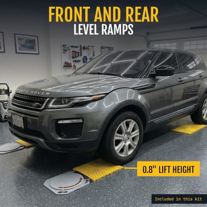 Wheel Alignment Comfort Kit, Turn Plates, Drive-On Ramps, Camber Caster KPI Gauge, Wheel Clamp, 4-Piece, DIY Home Garage - style: Comfort (4-Piece)
