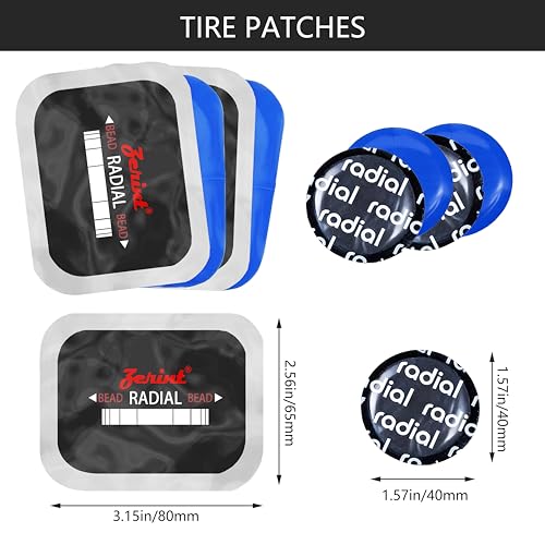 60Pcs Radial Tire Patches, 2 Sizes Repair Patch– 3.15" x 2.56"1.65" Heavy Duty Auto Repair Kit Cold Vulcanizing Patches for Car, Truck, SUV, Motorcycle, Tractor, Agricultural & Off-Road Tires - size: dia. 1 5/8" (41 mm) 40 pcs,2.24" x4.02" 10pcs