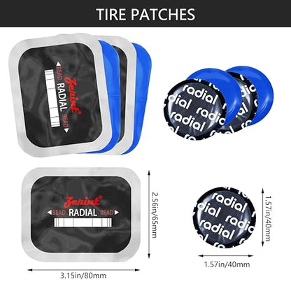 60Pcs Radial Tire Patches, 2 Sizes Repair Patch– 3.15" x 2.56"1.65" Heavy Duty Auto Repair Kit Cold Vulcanizing Patches for Car, Truck, SUV, Motorcycle, Tractor, Agricultural & Off-Road Tires - size: dia. 1 5/8" (41 mm) 40 pcs,2.24" x4.02" 10pcs