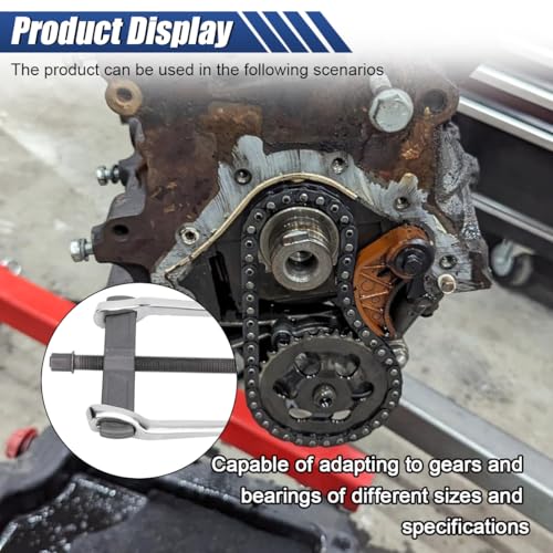 2-Jaw Gear Puller 4 Inch, Adjustable Two Jaws Bearing Puller for Pulley Flywheel Gear Removal – Heavy Duty Steel Puller Tool for Internal & External Use, Non-Slip Grip with Hexagonal Screw