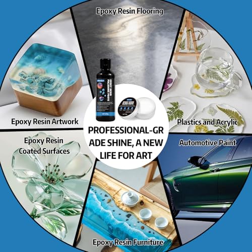 Resin Polishing Kit, Resin Sanding and Polishing Kit, Epoxy resins polishings Kits, Remove Scratches, Achieve a Mirror Effect, Restoring the Shine to Tables and Handicrafts