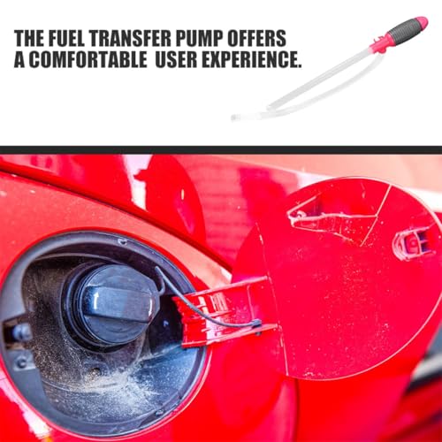 Healeved Manual Car Transfer Pump Siphon Kit 2pcs, Large Neutral Hose for Gasoline and Water, Handheld Fluid Transfer Pump for Automotive and Aquarium Use