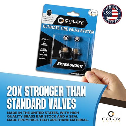 Colby Valve Ultimate Permanent Tire Valve Stem Replacement System | Valve Stem Short | No Need to Remove Tire | Tire Valve Stem Kit Made in USA from Quality 360 Brass Components - size: Extra Short