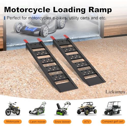 LIEKUMM 40" Heavy Duty Truck Ramps, 2200 lbs Loading Ramps for Pickup Trucks, Metal Truck Bed Ramps for ATV, Lawn Mower, Trailer Use - size: 40"L(Black/2PCS)