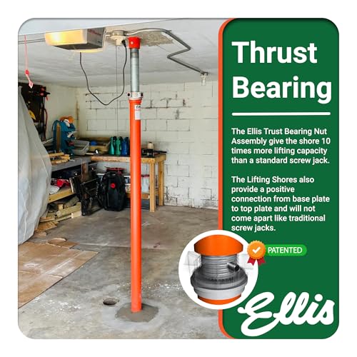 ELLIS Heavy-Duty Adjustable Steel Shore - Basement House Jack for Floor Leveling, Foundation, Beams & Concrete Bracing - 25,000 lb Capacity, 151"-176" Adjustable Support - size: 151" - 176" Adj. Safe Load Capacity (25,000 lb)