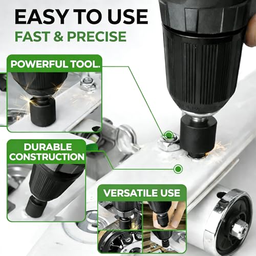 SWANLAKE 20PCS Power Nut Driver Set for Impact Drill, 1/4” Hex Head Drill Bit Set SAE and Metric - style: 20PCS Standard Version