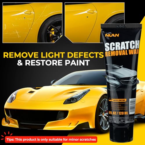 NUAN 2PCS Car Scratch Removel Wax, 2026 New Universal Premium Polishing Compound for Minor Scratch, Car Paint Scratch Remover for Vehicles, 4 fl oz (120 ML), with Sponge and Cloth, Black
