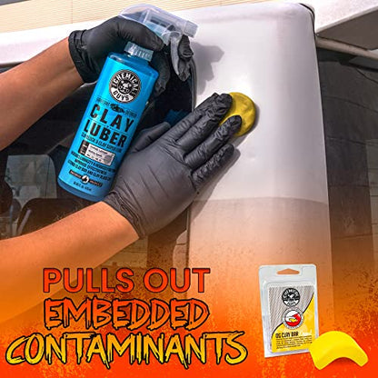 Chemical Guys, Clay Bar & Luber Combo Kit for Smooth Paint, 6-Piece Set | Clay bar plus lubricant lifts overspray, fallout and embedded grime, prepping paint for polish or wax