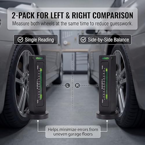2 Pack Adjustable Magnetic Gauge Tool, Wheel Camber, Caster Pillar and Wheel Alignment Tools for Automotive Truck RV Tire Repair Black - color: Black