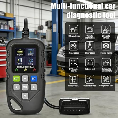 OBD2 Scanner Car Code Reader for Chevrolet Corvette C6 C7 C8, Engine Fault Diagnostic Tool with Battery Test Check Engine Light Scan Tool Read & Clear Fault Codes