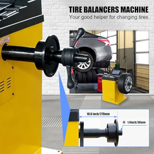 Wheel Balancer Machine, 10-24" Rim, Manual Input, Dynamic/Static/ALU/Motorcycle Modes, 0.25KW Pure Copper Motor, 110V for Garage Workshop Tire Repair (±1g Accuracy)