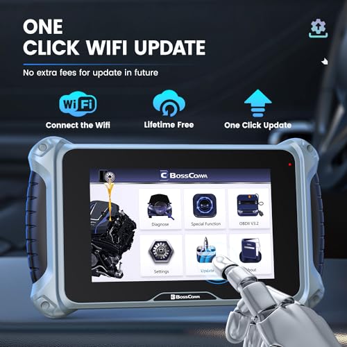 2026 BOSSCOMM eTouch770 diagnostic scanner Upgraded from IF745 Code Scanner, All-System OBD2 code reader with 6 Resets, ABS, SAS Calibration,Oil,Throttle, EPB, BMS, Lifetime WiFi Free Update,Auto Vin.