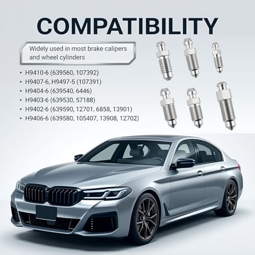 36PCS Multi-Size Car Brake Bleeder Screw Kit with Brake Bleeder Caps,Metric/SAE Cars Brakes Bleeders Valve Replacement for Models H9402-6 H9403-6,Screw Brakes Bleeders Kit with Box - color: With Cap