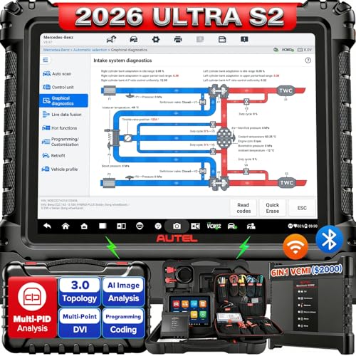 Autel MaxiSYS Ultra S2 AI Scanner, Intelligent Topology 3, Multi-Point DVI | 2026 V2.0 of MS919 S2/ MS909 S2 MSUltra Ultra EV, 6in1 VCMI2, EV Test, Motor Truspeed, 48+ Service, ECU Pr0gram, 3000+ Test