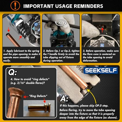 Professional Brake Line Flaring Tool Kit for 45 & 37 Degree Single, Double and Bubble Flares, 3/16", 1/4", 5/16", 3/8" and 4.75mm Steel Copper Metal Tubing