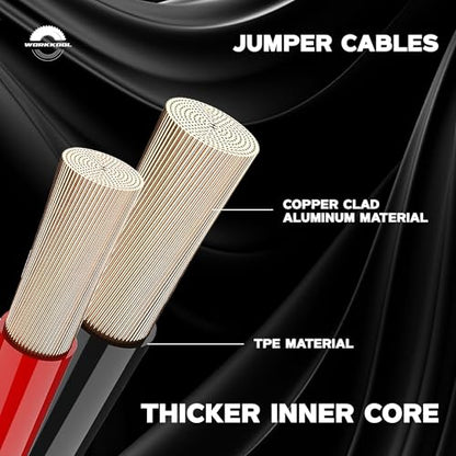 Jumper Cables for Car Battery，Heavy Duty Booster Cables for Jump Starting Dead or Weak Batteries, Emergency Start Cable for Car Van Truck with Carry Bag(8Gauge,10FT) - size: 8GA-10FT