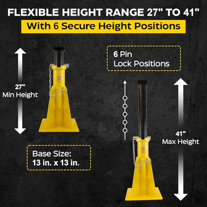 Esco 10804 Heavy Duty Tall 25 Ton Jack Stand