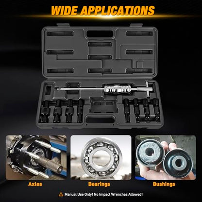 GOOACC 9PCS Blind Inner Bearing Puller Set, Slide Hammer with Expandable Collets 8-32MM Blind Hole Collet Bearing Slide Hammer Puller Set Internal Pilot Bearing Removal Tool for Axles Bearings, Black - color: 9pc Blind Inner Bearing Puller Black