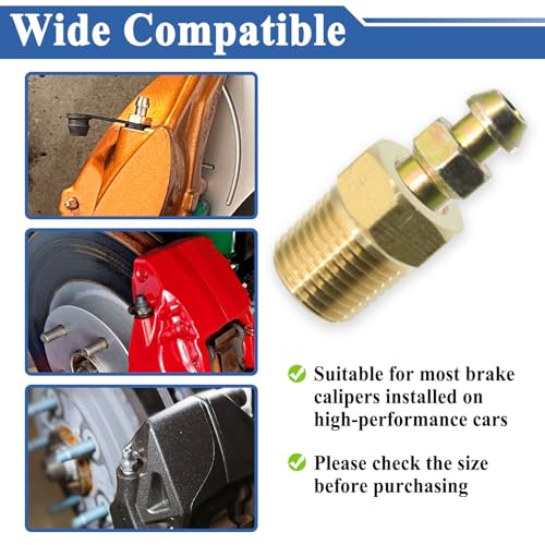 4 Sets Bleeder Screws 1/8" NPT, 1/8"-27 Threads with 1/4"-28 Bleeder Screws | Brass material, Brake bleeder valves, Coolant bleeder screw repair kit, For vehicles brake system