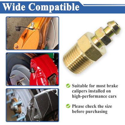 4 Sets Bleeder Screws 1/8" NPT, 1/8"-27 Threads with 1/4"-28 Bleeder Screws | Brass material, Brake bleeder valves, Coolant bleeder screw repair kit, For vehicles brake system