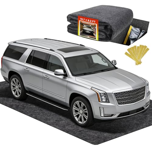 19.7' ×8.2' Garage Floor Mat for Under Car, Heavy-Duty Oil Spill Mat, Waterproof & Absorbent Garage Flooring, Non-Slip Protective Pad for Garage & Shop, Reusable & Washable with Adhesive Tape - size: 19.7' ×8.2'