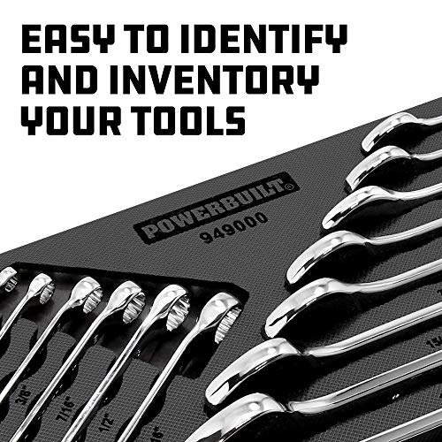 Powerbuilt Combination Wrench Set, 14 Piece SAE Wrenches with Organizer Tray, Box and Open End, Pro Tech Tool Series 949000 - size: 14pc SAE, style: Combination