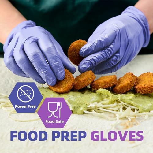 Basic Nitrile Exam Gloves, Medical Violet Blue Gloves Disposable Latex Free Powder-Free For Exam, Food Prep, Cleaning, X-Large Case Of 1000, XL, NGPF1037 - size: X-Large, style: Pack of 1000