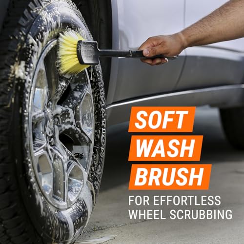 Armor All Wheel Cleaner and Tire Shine Kit, Heavy Duty Car Wheel Cleaner, Extreme Tire Shine Spray and Wash Brush - 3 Count - style: Wheel Cleaner & Tire Shine Kit
