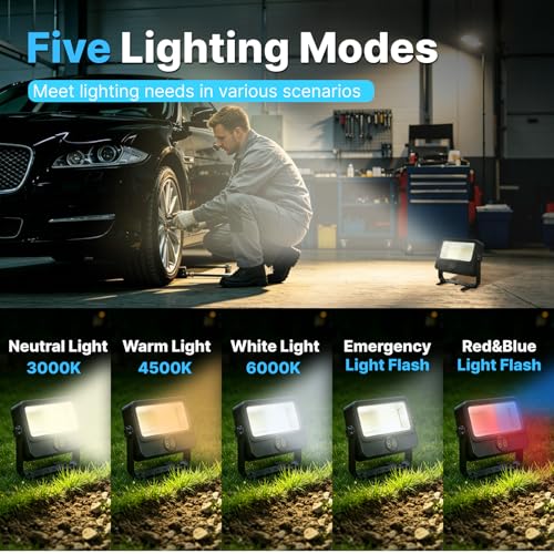 90W Solar Rechargeable Work Light 9000LM, 348 LEDs, 4800mAh, 10H Runtime, IP66 Rainproof, 5 Modes – Portable LED Solar Work Light for Emergency, Camping & Repair