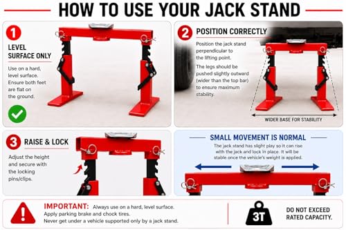 Safety 3 ton Jack Stand Jackstand Jack Automatic Lift