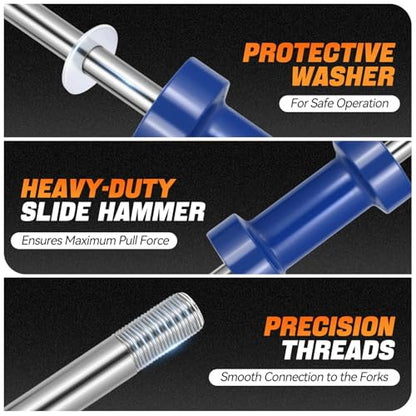 Auto Dynasty 14pcs Slide Hammer Set Car Dent Remover Tools Slide Hammer Dent Puller Set Auto Body Dent Removal Kit Repair Frame Set Car Dent Remover Tools for Cars Trucks More