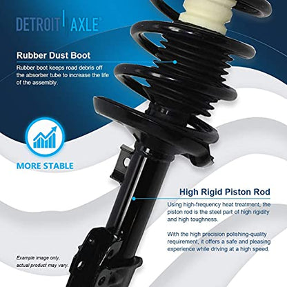 Detroit Axle - 2 Front Struts w/Coil Spring for 2004-2012 Chevrolet Malibu | 2005-2010 Pontiac G6 2007-2009 Saturn Aura, 2 Struts w/Coil Springs Assembly 2008 Replacement Shocks - size: 172199_172200/PAIR