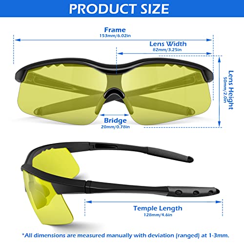 OXG 12 Pack Safety Glasses, ANSI Z87.1 Impact Resistant Anti-Scratch Safety Goggles for Men Women Youth - color: Yellow