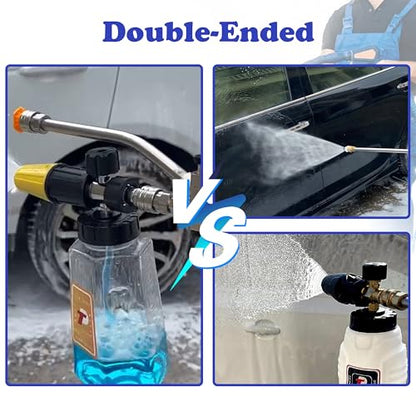 Tool Daily Pressure Washer Foam Cannon with Dual-Connector Accessory | Power Washer Double Tip Attachment For Soap Cannon, 5 Pressure Washer Sprayer Nozzles, 1/4" Quick Connect - size: 1 L