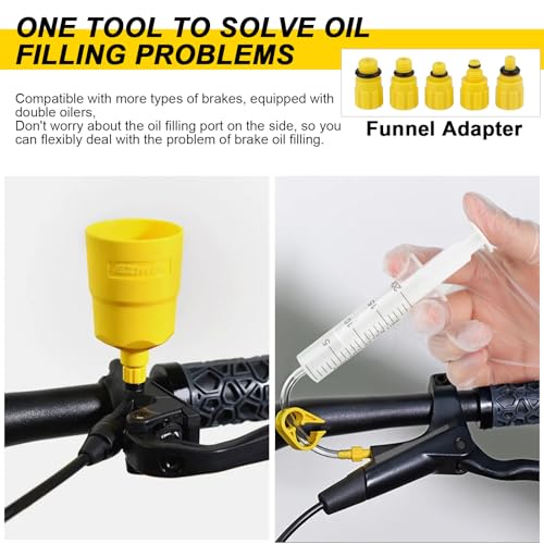 Hydraulic Brake Bleed Kit for Shimano,TEKTRO, MAGURA and Other Mineral Oil Brake Systems, Brake Fluid Change Hydraulic Kits, Including High Performance Brake Fluid Mineral Oil 120ml