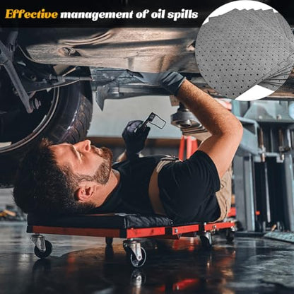 10PCS Car Oil Absorbent Pads, 13 x 9.8 Vehicle Garage Absorbent Drip & Spill Mat for Oil Water, Heavy Weight Automotive Cleanup Accessories, Universal for Most Vehicles