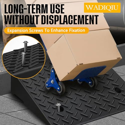 Rubber Curb Ramp,2 Pack,3.5" Rise Height,for Cars, wheelchairs. | 8800lbs,with fixing bolts, Smooth transition fits vehicles & wheelchairs, lawn mowers,for driveways and sidewalks,shed. - size: 3.5" H