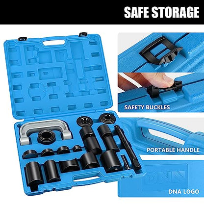 DNA Motoring 21pcs Universal Ball Joint Service Repair Remover Installer Adapter Tool Kit for Most 2WD 4WD Cars Pickups Vans SUVs, Blue, TOOLS-00314 - style: 21Ball Joint Remover red