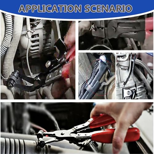 4-Pack Long Hose Clamp Pliers Tool Set -Tool for Removing Hose Clamp of Automobile Coolant, Heater, Water Hose Cord Radiator