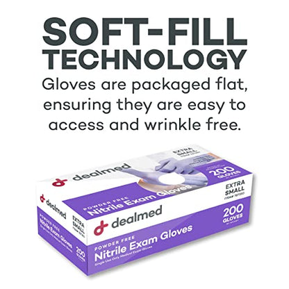 Dealmed Nitrile Gloves - Latex Free Medium - 84 Cases | Powder Free, Beaded Cuffs, Ambidextrous Fit, 200 Count Boxes, FDA Class I OTC, Purple, Pallet Quantity - color: Purple (Pallet), size: Medium (Pack of 200)