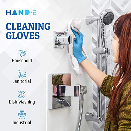 Hand-E Touch Blue Nitrile Disposable Gloves - Latex Free Medical Exam Gloves, Powder Free, Food Safe, Cooking - style: X Large