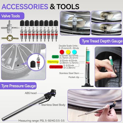 AUTOXBERT Flat Tire Repair Kits, 75 PCs Universal Tire Screw Plug Kit with Screwdriver Heavy Duty Flat Tire Puncture Repair Kit for Cars, Trucks, Motorcycles, ATV, RV, Tractor, Trailer, Lawn Mower - size: 75pcs Compact+kit