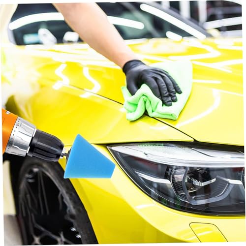 Veemoon 4pcs Cone Buffing Pads for Car Wheel Polishing Detail Sponge for Automotive Wheel Care Multifunctional Drill Polishing Kit for Vehicle Hub Cleaning