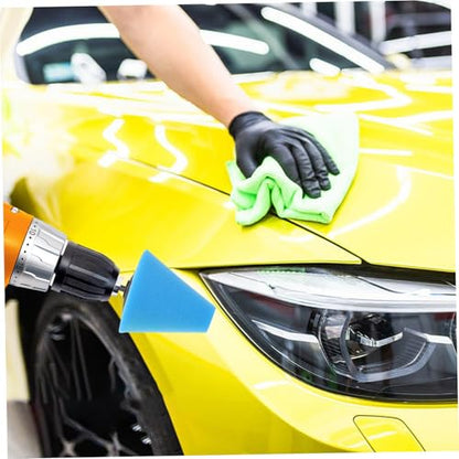 Veemoon 4pcs Cone Buffing Pads for Car Wheel Polishing Detail Sponge for Automotive Wheel Care Multifunctional Drill Polishing Kit for Vehicle Hub Cleaning