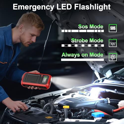 Portable Air Compressor with Jump Starter, 150 PSI Digital Tire Inflator 4000A Car Battery Jumper Box with 20000mAh Power Bank, Auto Shut-off Cordless Air Pump for Cars, Trucks, Motorcycles, Bikes