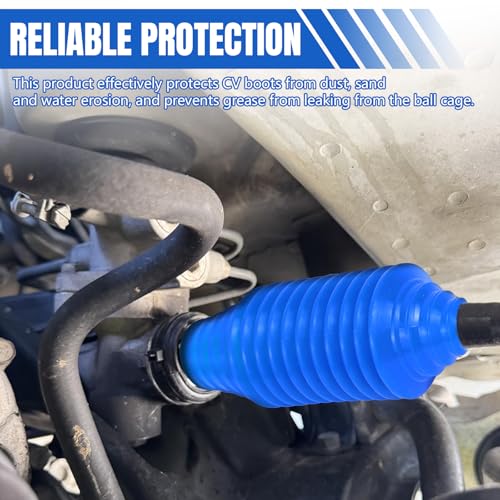 13PCS CV Axle Boot Repair Kit, 2PCS CV Boot with 4 Stainless Steel Clamps & 6 Cable Ties & Ball-Cage Pliers, Waterproof Dustproof CVs Joint Boots Kit, Universal Car Accessories (Blue) - color: Blue