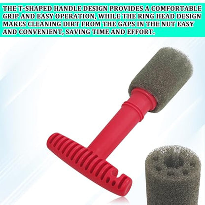 Car Wheel Cleaner Brush with Removable Lug Nut Sponge, Brushes for Detailing Wheels, Embedded Steel Ring Screw & Lug Nut Cleaning Brush, Rim & Wheel Hub Cleaning Tool for Car Exterior Wash