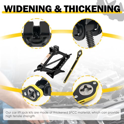 Scissor Jack for Car,1.5T 3307lbs Capacity Scissor Car Jack Kit Lifting Range of 3.94-13.19",Compact Tire Jacks Kit for Cars as Tire Changing Kits with Ratchet Wrench