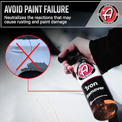 Adam's Iron Remover (16oz, 2 Pack) - Fallout & Iron Remover Spray for Car Detailing Removes Iron Particles in Auto Paint, Wheels, Motorcycle, RV & Boat - Use Before Clay Bar, Wax or Car Wash - size: 16 Fl Oz (Pack of 2)
